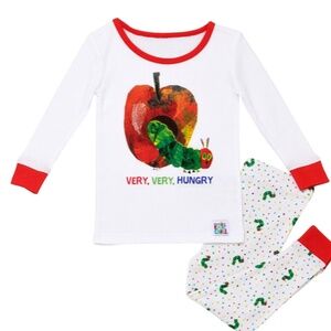 ERIC CARLE: Very Hungry Caterpillar White & Red VERY, VERY HUNGRY 2pc Pajama Set